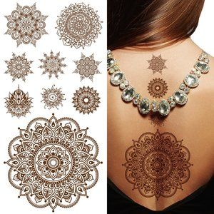 Supperb Temporary Tattoos - Mandala Henna Healing Yoga Meditation Tattoos